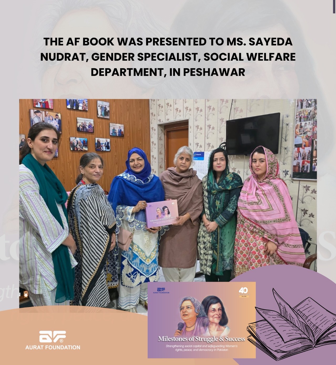 The AF Book was presented to Ms. Sayeda Nudrat, Gender Specialist, Social Welfare Department.