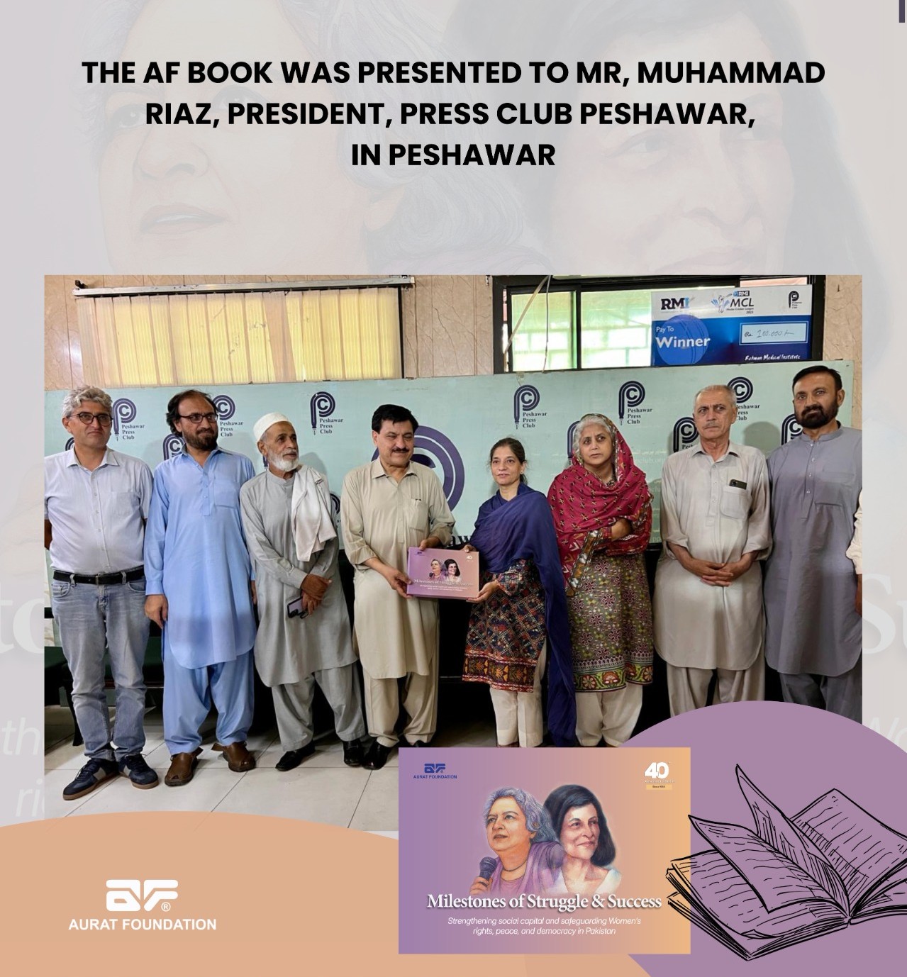 The AF Book was presented to Mr. Muhammad Riaz, President, Press Club Peshawar, in Peshawar.