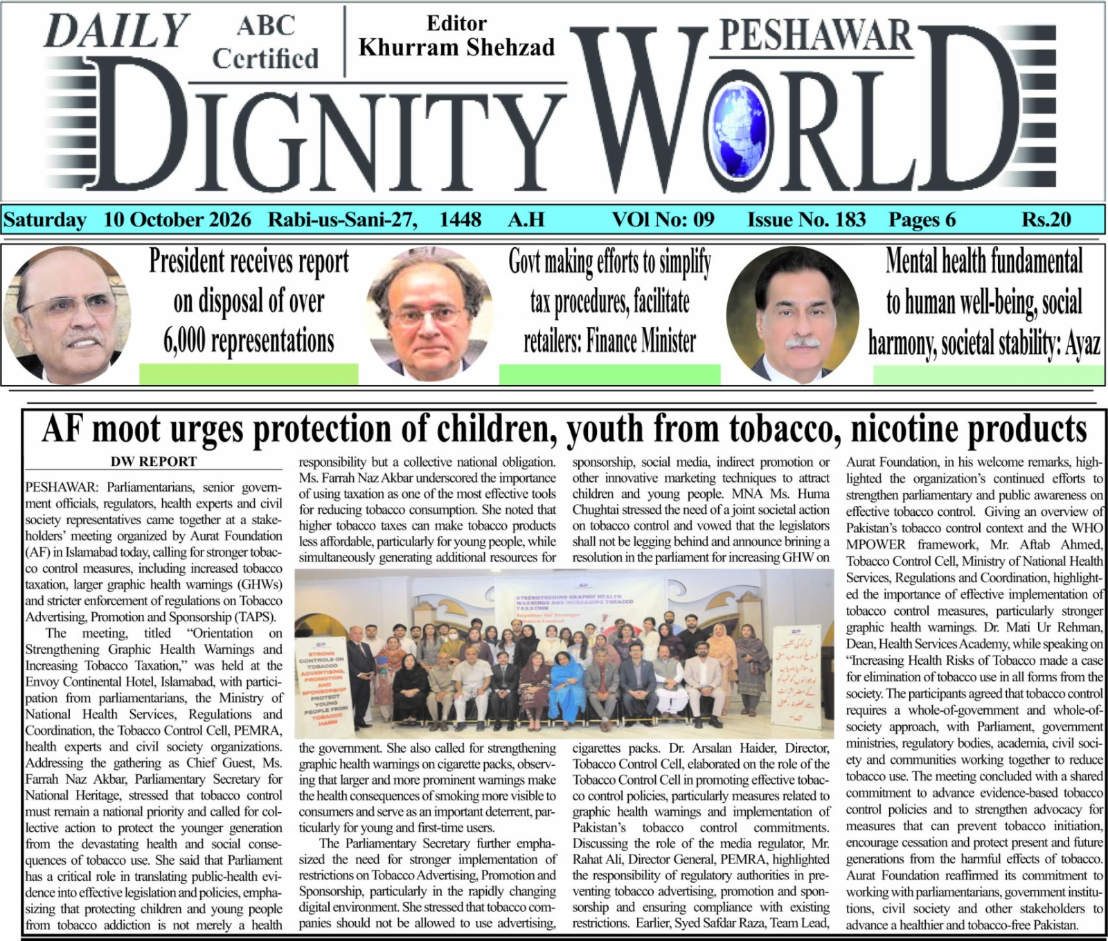 AF moot urges protection of children, youth from tobacco, nicotine products - Daily Dignity World