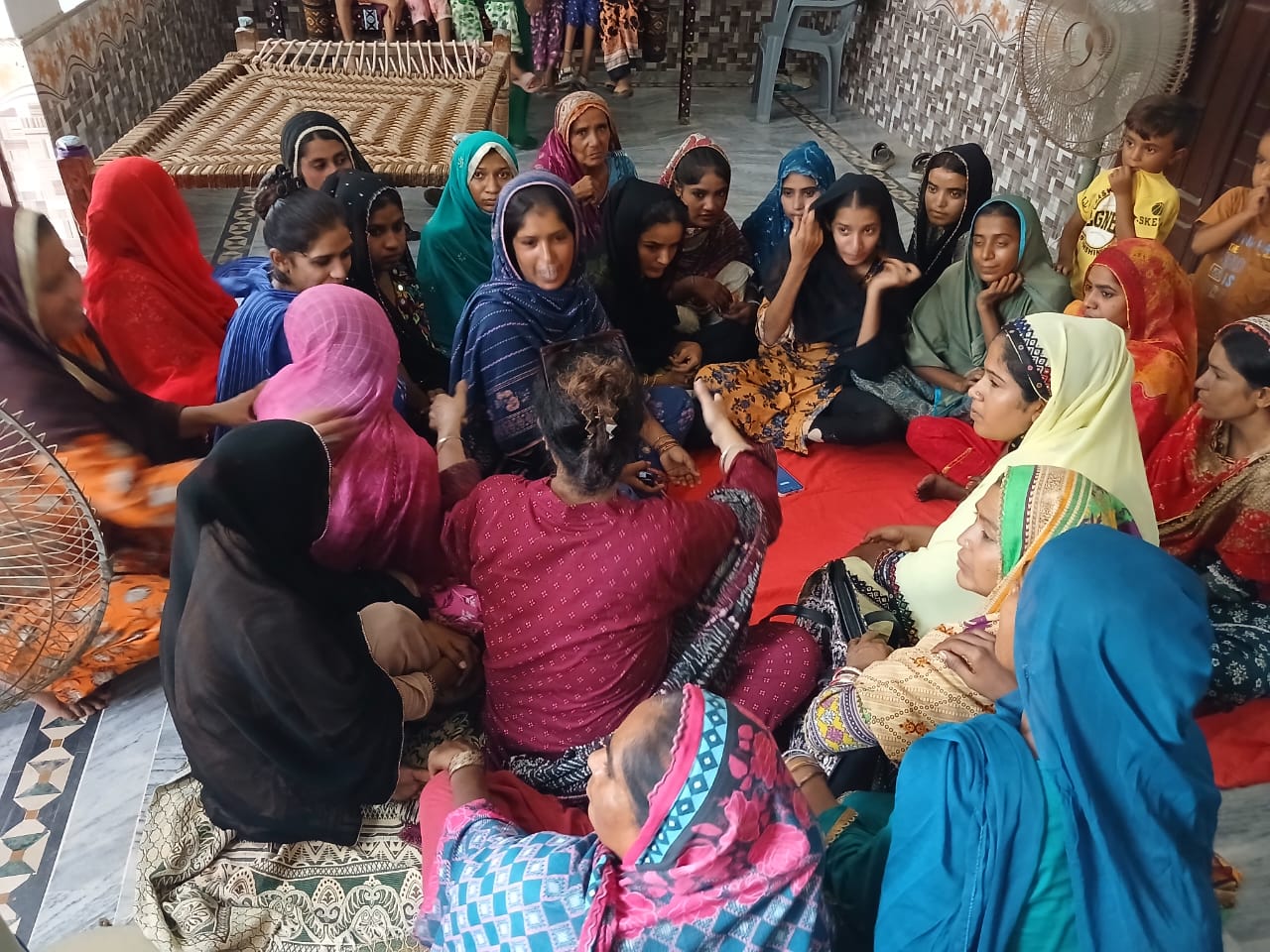 Community Awareness Session on CNIC Registration and Voter Education in Village Khaskheli, Shahdadpur, District Sanghar